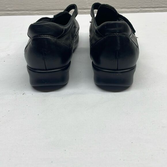 SAS Mary Janes EZ Strap Black Leather Walking Shoes - Picture 5 of 9